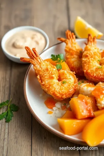 Crispy Coconut Shrimp with Ginger Sauce presentation