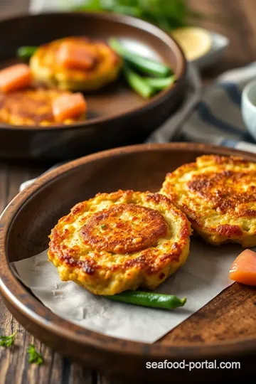 Fried Green Bean Fritters with Salmon steps