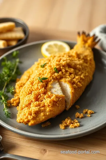 Fry Deboned Fish with Crunchy Cornflake Crust presentation