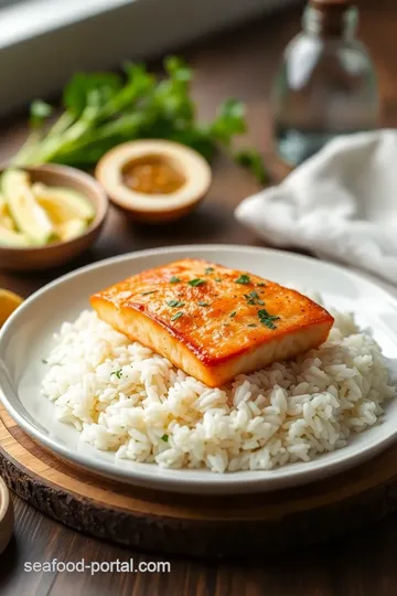 Ginger-Infused Salmon Rice Delight presentation