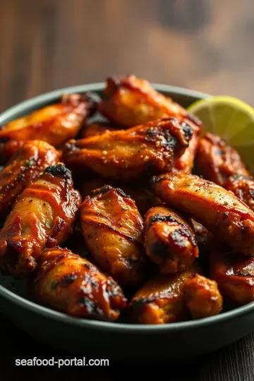 Grilled Chicken Wings: Perfectly Spiced and Chargrilled presentation