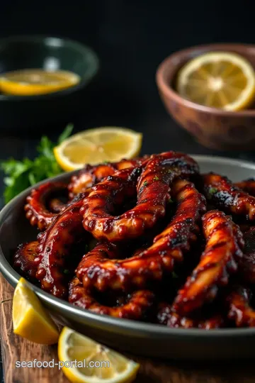 Grilled Octopus Delight: A Taste of the Mediterranean presentation