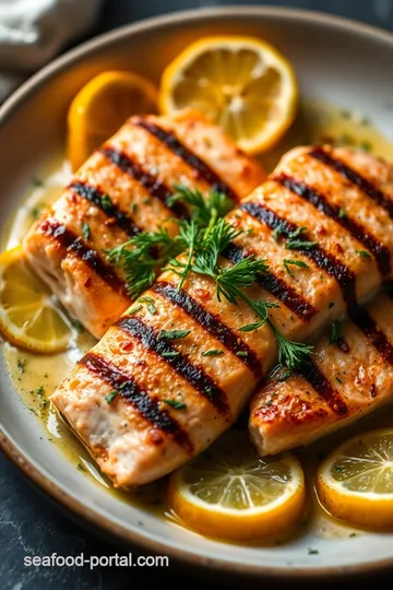 Grilled Salmon Collar with Citrus Herb Marinade presentation