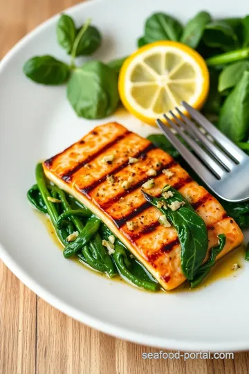 Grilled Salmon with Garlic Spinach & Carrots steps