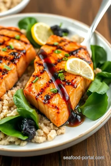 Grilled Salmon with Balsamic Glaze presentation