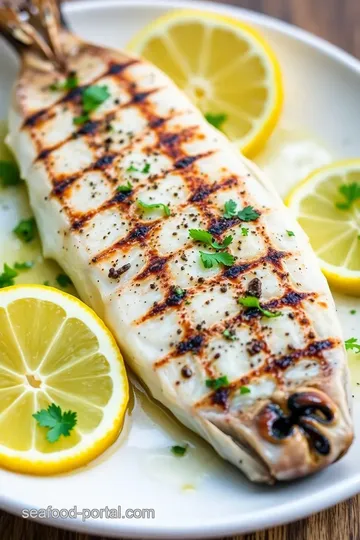 Grilled Sea Bass with Tangy Lemon Flavor presentation