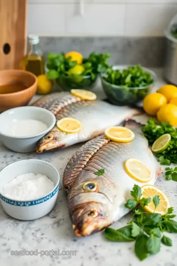 Grilled Sea Bass with Fresh Herb Marinade ingredients