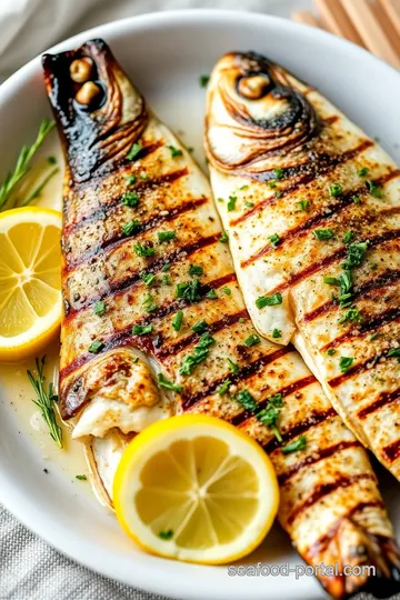 Grilled Sea Bass - Zesty Lemon Herb Delight presentation