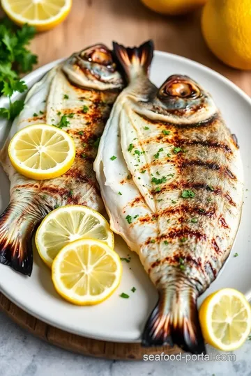 Grilled Sea Bream with Lemon and Herbs presentation