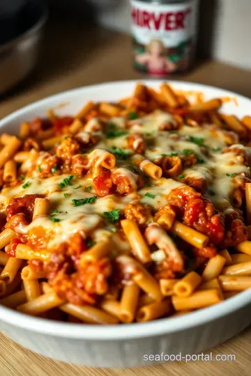 Hearty Baked Ziti with a Cheesy Twist presentation