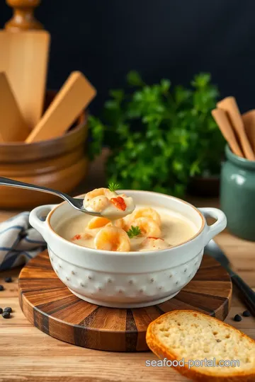 Cooked Seafood Chowder with Creamy Goodness presentation