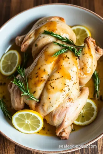 Herb-Roasted Cornish Game Hens with Garlic and Lemon presentation