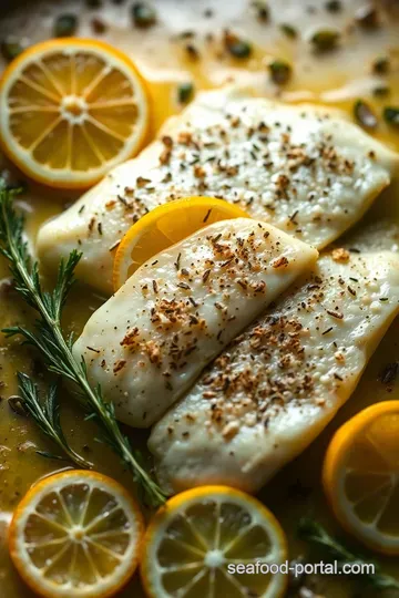 Lemon Herb Baked Orange Roughy with a Crunchy Topping presentation