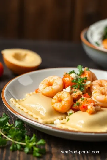 Luxury Homemade Seafood Ravioli with Lemon Butter Sauce presentation