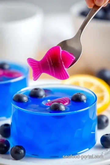 Prepare Blueberry Jell-O with Gummy Fish steps