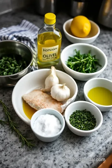 Mediterranean Baked Cod with Garlic and Herbs ingredients