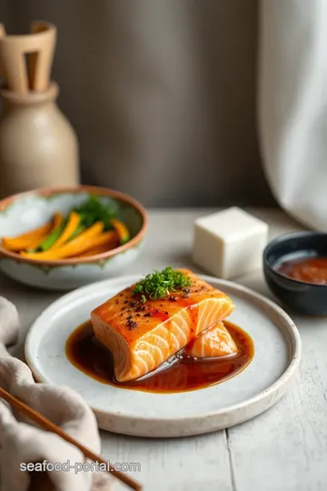 Miso Salmon Soup with Tofu & Seaweed presentation