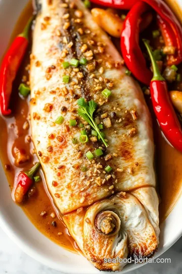 Oven-Baked Asian Sea Bass with Ginger presentation