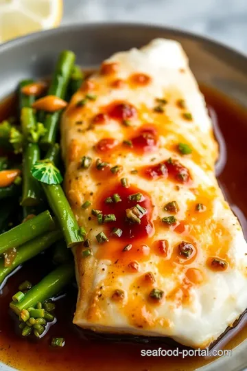 Oriental Sea Bass with Ginger Soy Glaze presentation