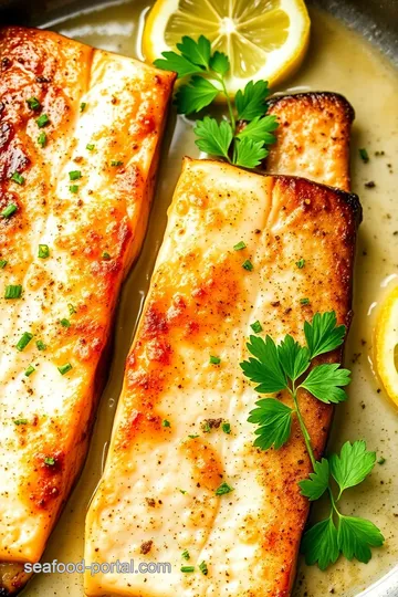 Pan-Seared Sea Trout with Zesty Lemon Sauce presentation