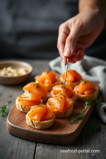 Smoked Salmon Canapés presentation