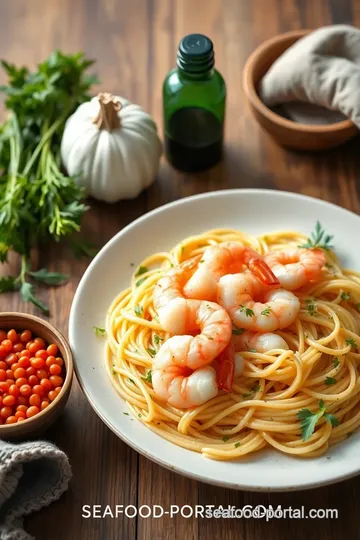 Quick Shrimp Linguine with Garlic and Herbs ingredients