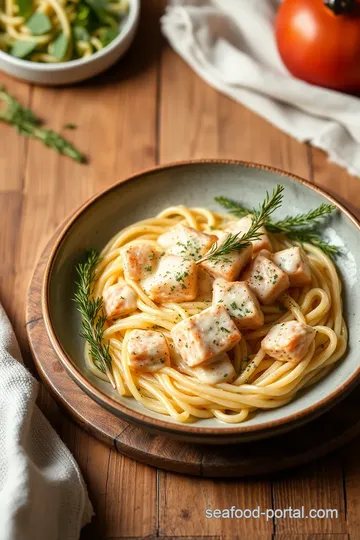 Creamy Smoked Salmon Spaghetti presentation