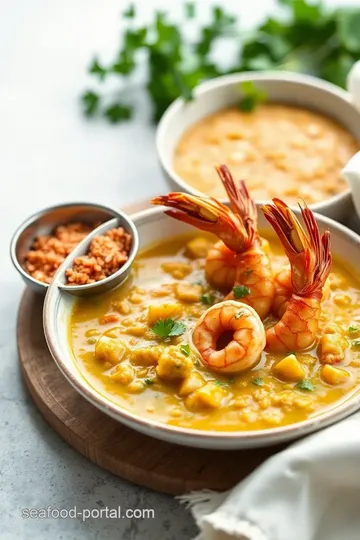 Mung Dal with Prawns Recipe presentation