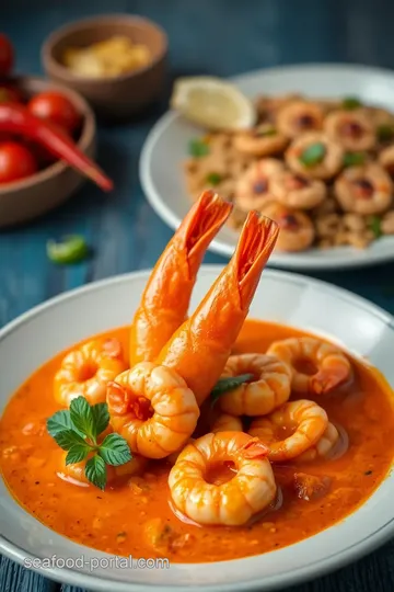 Quick Thai Red Curry Prawns with Coconut Milk presentation