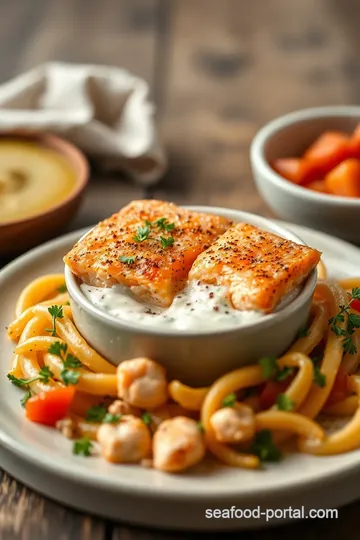 Quick Salmon with Homemade Tartar Sauce presentation