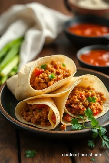 Quick Spicy Ground Pork Lettuce Wraps presentation