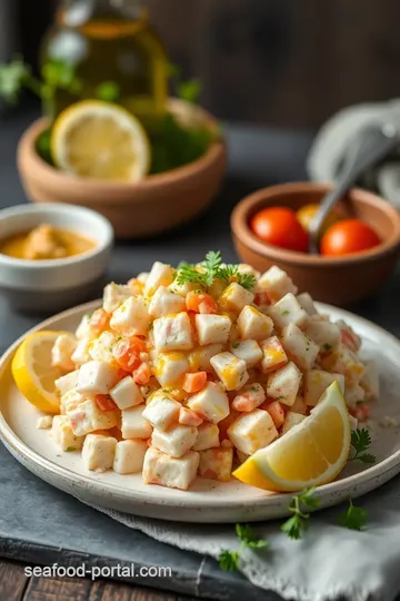 Chilled Crab Salad with Zesty Dressing presentation