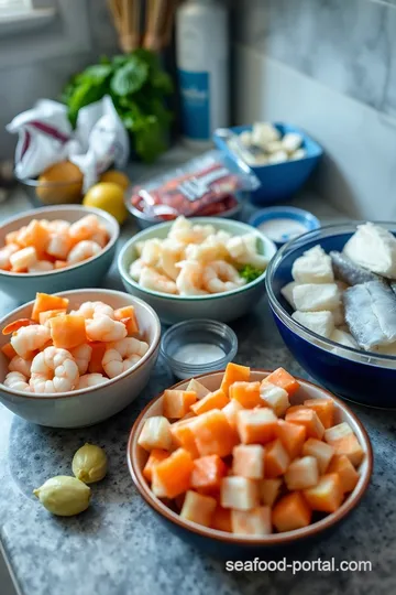 Refreshing Mixed Seafood Salad ingredients