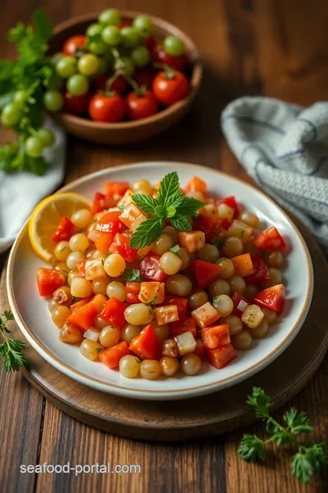 Refreshing Sea Grapes Salad with Citrus Vinaigrette presentation