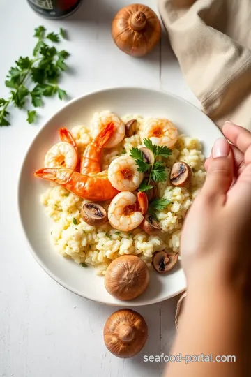 Creamy Mushroom and King Prawn Risotto ingredients