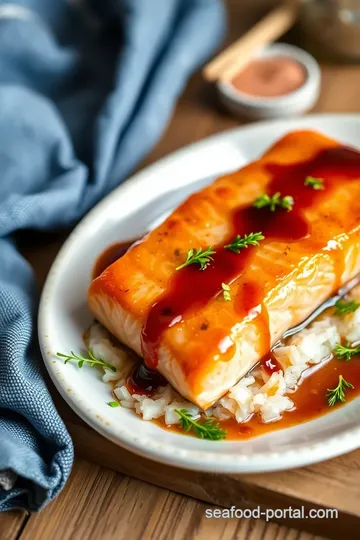 Honey Soy Glazed Salmon with Basmati Rice presentation