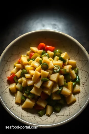 Sautéed Sea Cucumber with Seasonal Vegetables presentation