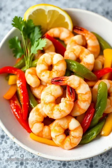 Garlic Butter Sea Shrimp with Mixed Vegetables presentation