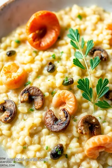 Seafood Mushroom Risotto presentation