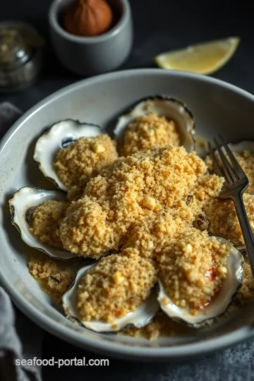 Savory Baked Oysters with Parmesan and Garlic Butter presentation