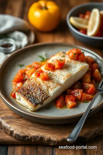 Pan-Seared Sea Bass with Fresh Tomato Salsa presentation