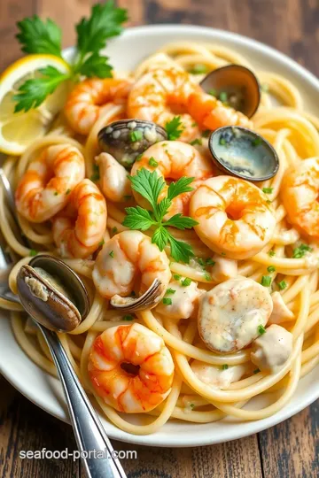 Seafood Fettuccine: A Taste of the Coast presentation