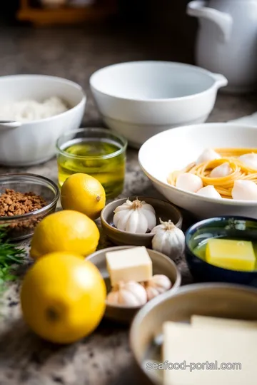 Seared Sea Scallops with Garlic Lemon Pasta ingredients