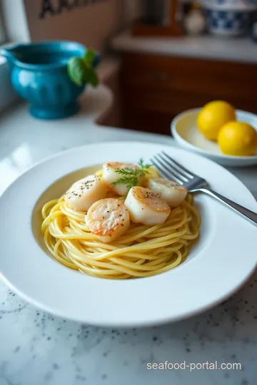 Seared Sea Scallops with Garlic Lemon Pasta steps