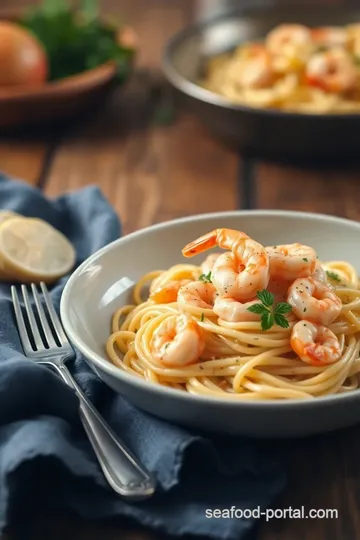 Shrimp Fettuccine Fusion Delight presentation