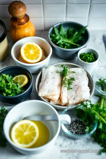Silky Steamed Cod with Lemon and Herbs ingredients