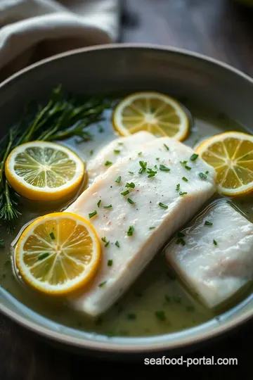 Silky Steamed Cod with Lemon and Herbs presentation