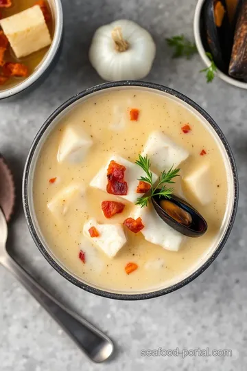 Creamy Bacon Cod & Mussels Chowder ingredients