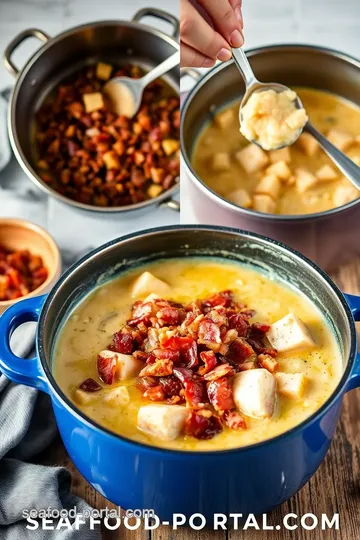 Creamy Bacon Cod & Mussels Chowder steps