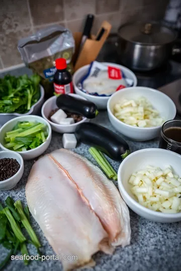 Sizzling Tilapia with Saluyot and Bamboo Shoots ingredients